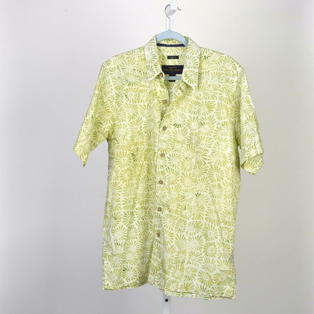 Pete Huntington / Bali Handcrafted Cotton Button Down Casual Shirt Size L